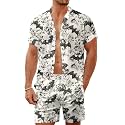 Men's 80s 90s Neon Hawaiian Shirt Rave Disco Glow Party Sets
