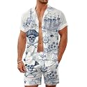 Men's 80s 90s Neon Hawaiian Shirt Rave Disco Glow Party Sets