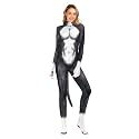 Men's Animal Bodysuit Costume with Big Tail Print Petsuit Spandex Furry Jumpsuit Cosplay Halloween Party