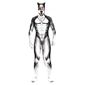 Men's Animal Bodysuit Costume with Big Tail Print Petsuit Spandex Furry Jumpsuit Cosplay Halloween Party