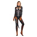 Men's Animal Bodysuit Costume with Big Tail Print Petsuit Spandex Furry Jumpsuit Cosplay Halloween Party