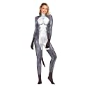 Men's Animal Bodysuit Costume with Big Tail Print Petsuit Spandex Furry Jumpsuit Cosplay Halloween Party