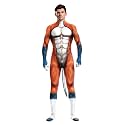 Men's Animal Bodysuit Costume with Big Tail Print Petsuit Spandex Furry Jumpsuit Cosplay Halloween Party