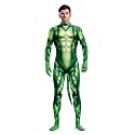 Men's Animal Bodysuit Costume with Big Tail Print Petsuit Spandex Furry Jumpsuit Cosplay Halloween Party