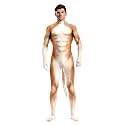 Men's Animal Bodysuit Costume with Big Tail Print Petsuit Spandex Furry Jumpsuit Cosplay Halloween Party