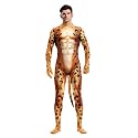 Men's Animal Bodysuit Costume with Big Tail Print Petsuit Spandex Furry Jumpsuit Cosplay Halloween Party