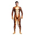 Men's Animal Bodysuit Costume with Big Tail Print Petsuit Spandex Furry Jumpsuit Cosplay Halloween Party