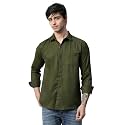 Men39s Army Green Regular Fit Casual Shirt