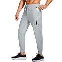 Men's Athletic Joggers Stretch Sweatpants with Zipper Pockets Running Workout Gym Track Golf Pants for Men