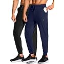 Men's Athletic Joggers Stretch Sweatpants with Zipper Pockets Running Workout Gym Track Golf Pants for Men
