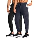 Men's Athletic Joggers Stretch Sweatpants with Zipper Pockets Running Workout Gym Track Golf Pants for Men