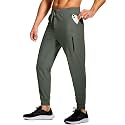 Men's Athletic Joggers Stretch Sweatpants with Zipper Pockets Running Workout Gym Track Golf Pants for Men