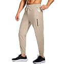 Men's Athletic Joggers Stretch Sweatpants with Zipper Pockets Running Workout Gym Track Golf Pants for Men