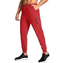 Men's Athletic Joggers Stretch Sweatpants with Zipper Pockets Running Workout Gym Track Golf Pants for Men
