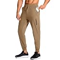 Men's Athletic Joggers Stretch Sweatpants with Zipper Pockets Running Workout Gym Track Golf Pants for Men
