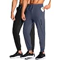 Men's Athletic Joggers Stretch Sweatpants with Zipper Pockets Running Workout Gym Track Golf Pants for Men
