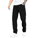 Men39s Black Baggy Straight Leg Jeans with