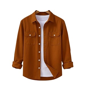 Mens Black Casual Shirt Long Sleeve Dual