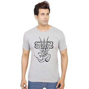 Mens Black T-Shirt with Om Symbol Print