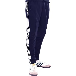 Mens Black Track Pants with Side Stripes