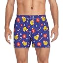 Men's Boxer Shorts Cotton Loose Underwear with Button Fly