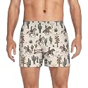 Men's Boxer Shorts Cotton Loose Underwear with Button Fly