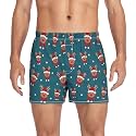 Men's Boxer Shorts Cotton Loose Underwear with Button Fly