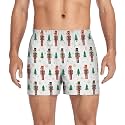 Men's Boxer Shorts Cotton Loose Underwear with Button Fly