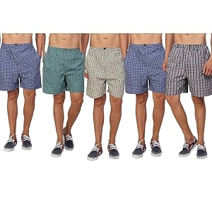 Mens Boxers Ultra-Light Soft Cotton Checkered Boxer