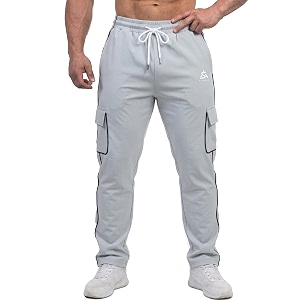 Mens Cargo Track Pants with Side Piping