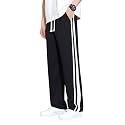 Men39s Casual Black and White Striped Track