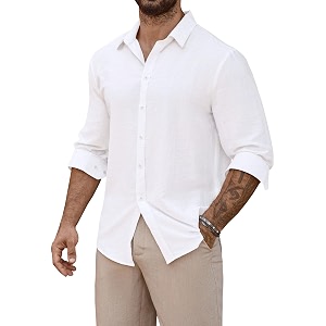 Mens Casual Button Down Shirts Long Sleeve