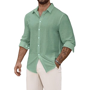 Mens Casual Button Down Shirts Long Sleeve
