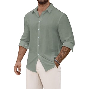 Mens Casual Button Down Shirts Long Sleeve