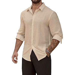 Mens Casual Button Down Shirts Long Sleeve