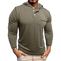 Men's Casual Polo Shirts Classic Long Sleeve Basic Button T-Shirt Lightweight Cotton Golf Tops with Pocket