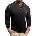 Men's Casual Polo Shirts Classic Long Sleeve Basic Button T-Shirt Lightweight Cotton Golf Tops with Pocket