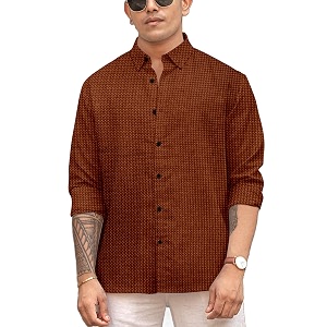 Mens Casual Regular Fit Full Sleeve Collared