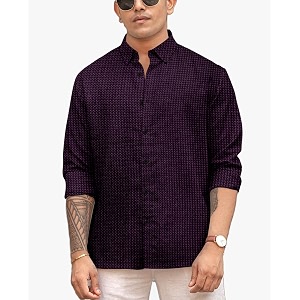Mens Casual Regular Fit Full Sleeve Collared