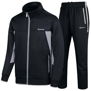 Mens Casual Tracksuit Long Sleeve Sweatsuit Athletic