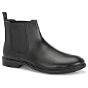 Men39s Chelsea Boots Black Leather Elastic Side