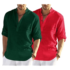 men39s cotton blend casual kurta shirt regular fit full sleeve short straight kurta shirt for men