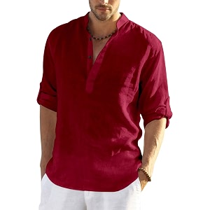men39s cotton blend casual kurta shirt regular fit full sleeve short straight kurta shirt for men