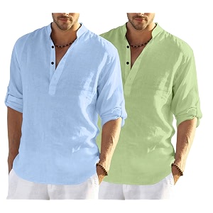 men39s cotton blend casual kurta shirt regular fit full sleeve short straight kurta shirt for men
