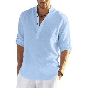 men39s cotton blend casual kurta shirt regular fit full sleeve short straight kurta shirt for men