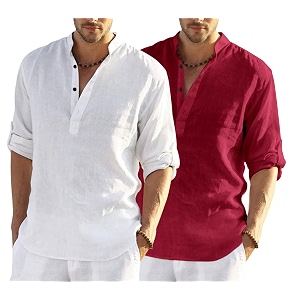 men39s cotton blend casual kurta shirt regular fit full sleeve short straight kurta shirt for men