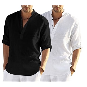 men39s cotton blend casual kurta shirt regular fit full sleeve short straight kurta shirt for men