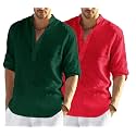 Men's Cotton Blend Casual Kurta Shirt, Regular fit Full Sleeve Short Straight Kurta Shirt for Men