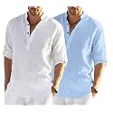 Men's Cotton Blend Casual Kurta Shirt, Regular fit Full Sleeve Short Straight Kurta Shirt for Men
