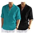 Men's Cotton Blend Casual Kurta Shirt, Regular fit Full Sleeve Short Straight Kurta Shirt for Men